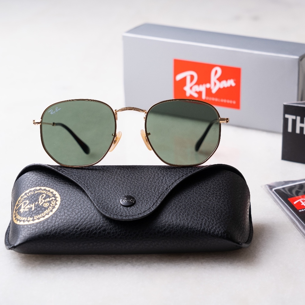 Ray-Ban Rb3548n Hexagonal Gold & Green
